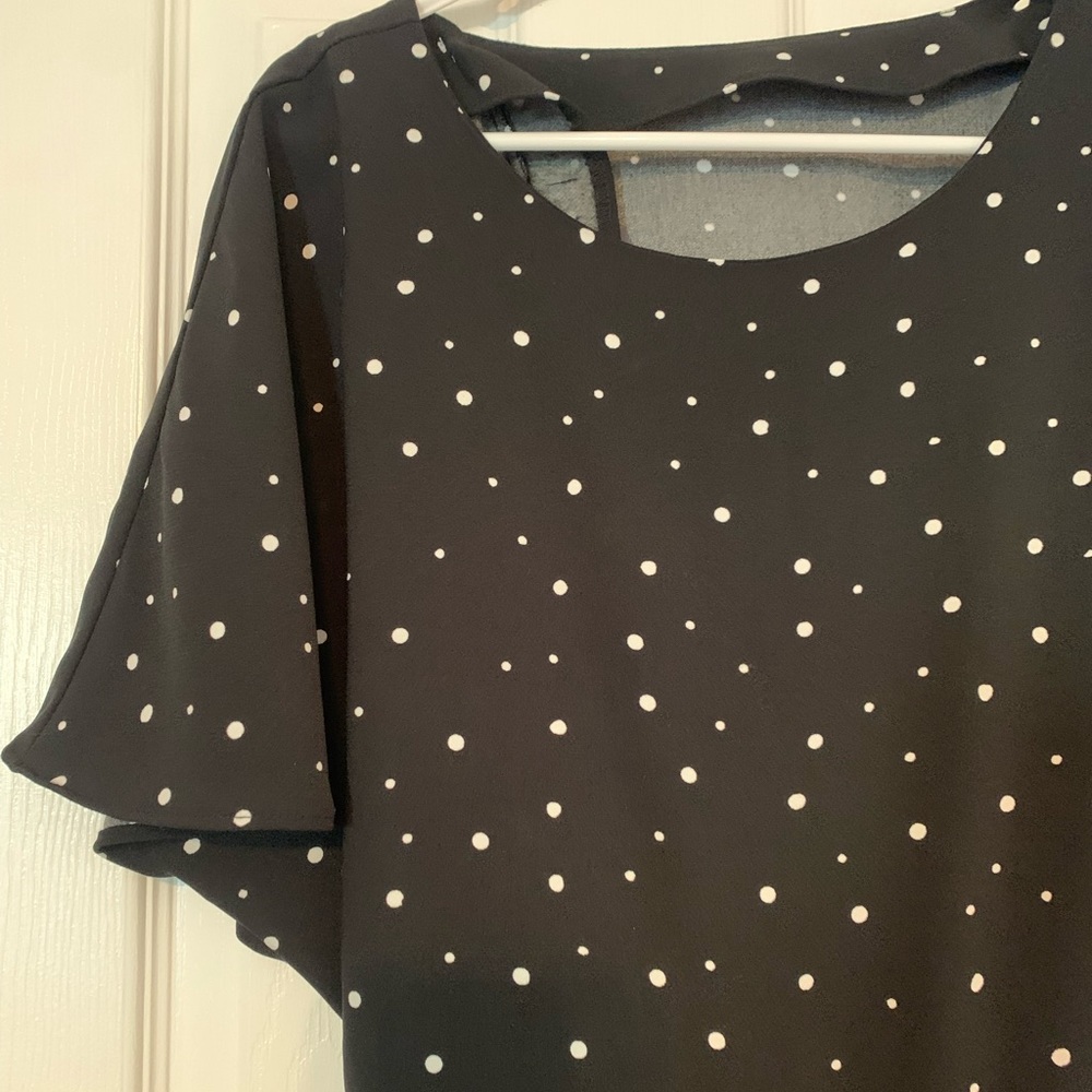 Madison Polka Dot Jumpsuit Open Back Black and White